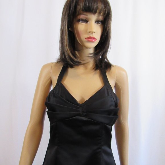 Urban Girl Nites Black Cocktail Party Dress - Above the Knee, Halter - Size 5-6 - Picture 3 of 9